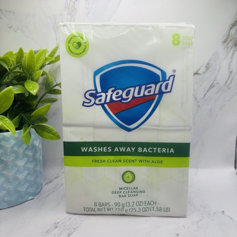 Safeguard Bar Soap Fresh Clean Scent with Aloe 8pk 4oz Bars Bath Body‎ Sealed